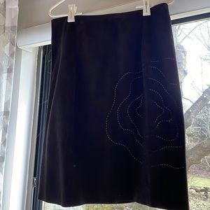 Chocolate suede fully lined skirt size 6 condition with 1 blemish
